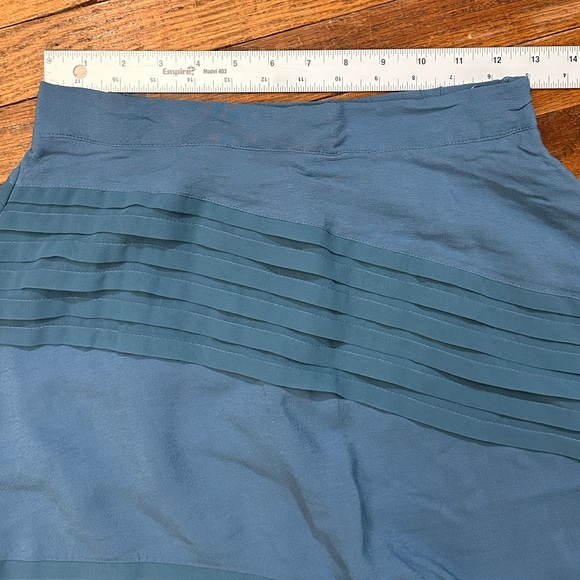 Soft Surroundings Size PXS Petite Pintuck Flowy Chiffon Blue Long Maxi Skirt - Picture 2 of 10